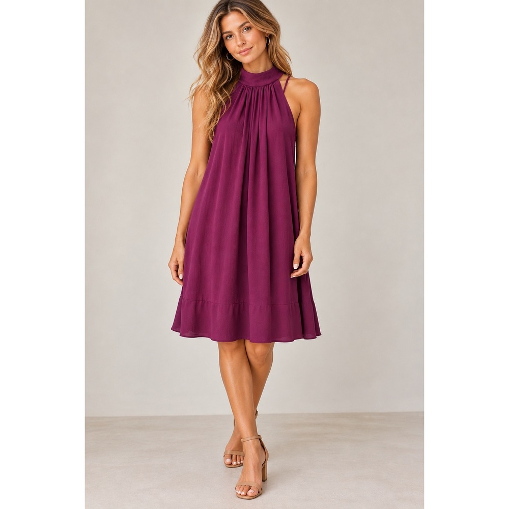 Lauren Ralph Lauren Casablanca Halter Neck Dress Purple Viola Size 14 NEW $124
